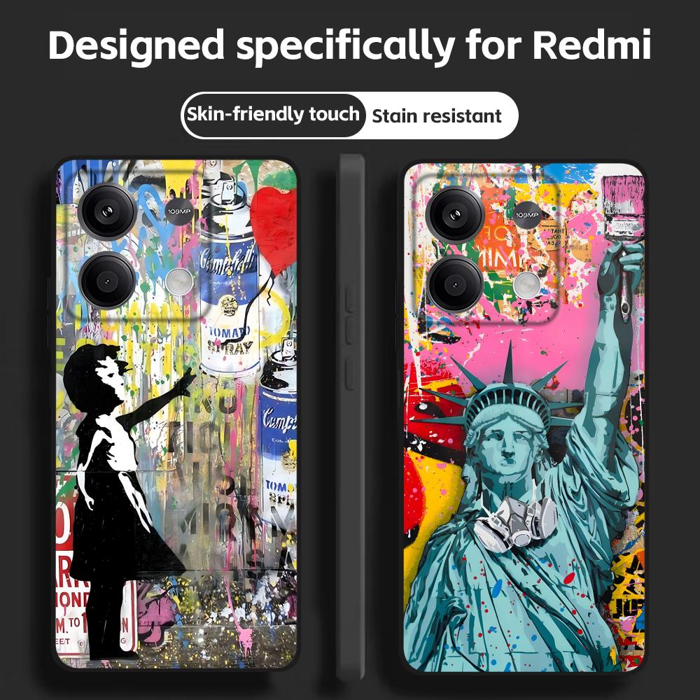 Xiaomi Redmi Note 14 - Banksy graffiti arte caso de telefone