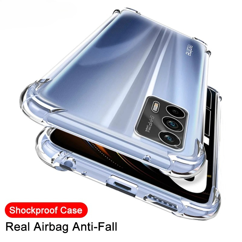 Realme Gt 6 - Luxo transparente silicone à prova de