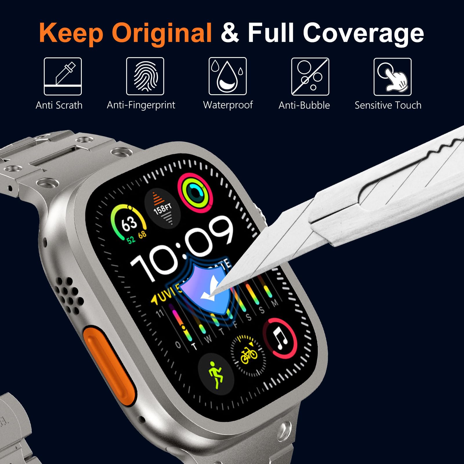 Vidro temperado para apple wat - Smartwatch Screen Film avaliação e preço
